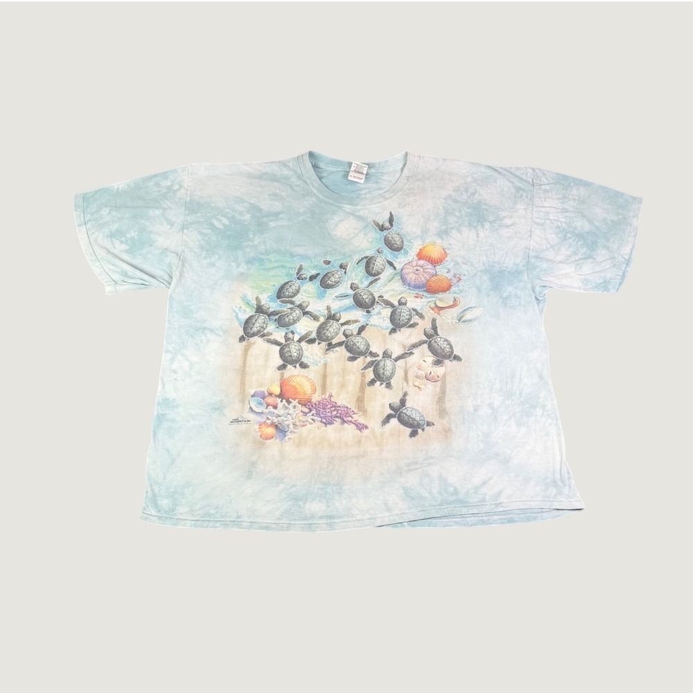 Vintage The Mountain Sea Turtle Tie Dye Graphic T-Shirt 2009 Sherry Vintson 3XL